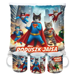 Zestaw Super Koty – Kubek i Poduszka z Kocim Motywem